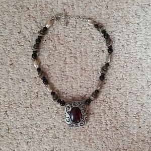 Chico's Black and Silver Beaded Necklace